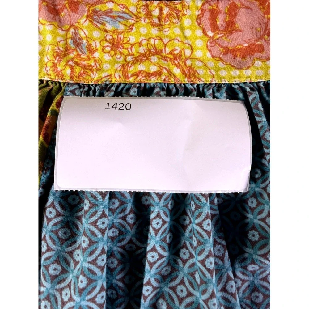Matilda Jane You & Me Leona Knot Dress Girls 8 Multicolor Patchwork Floral Print